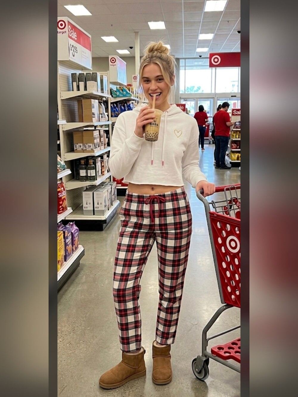 Primark Plaid Pajama Pants Women’s Red Black White Cotton Lounge Sleepwear XS